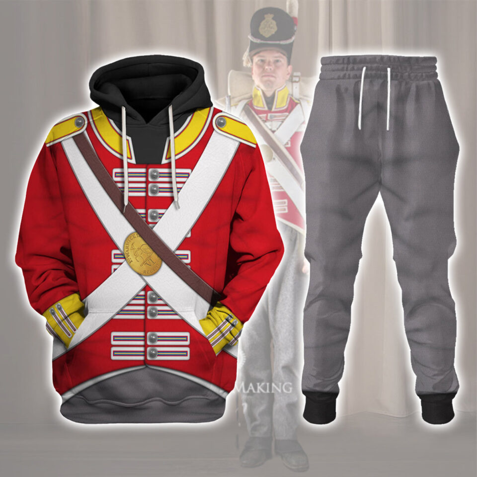 6th Foot (Warwickshire) Private-Centre Company (1812-1815) Uniform All Over Print Hoodie Sweatshirt T-Shirt Tracksuit - HypemerchX