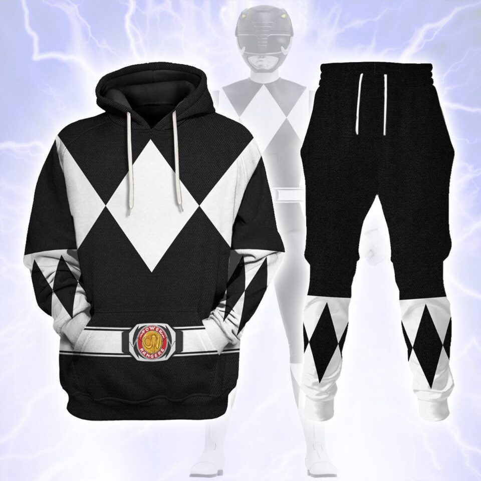 Black Ranger Mighty Morphin Hoodies Sweatshirt T-shirt Hawaiian Halloween Cosplay