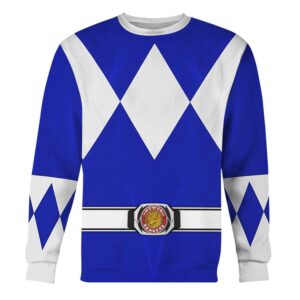 Blue Ranger Mighty Morphin Hoodies Sweatshirt T-shirt Hawaiian Halloween Cosplay3