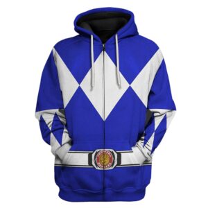 Blue Ranger Mighty Morphin Hoodies Sweatshirt T-shirt Hawaiian Halloween Cosplay4