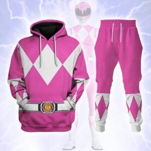 Pink Ranger Mighty Morphin Hoodies Sweatshirt T-shirt Hawaiian Tracksuit Halloween Cosplay1