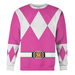 Pink Ranger Mighty Morphin Hoodies Sweatshirt T-shirt Hawaiian Tracksuit Halloween Cosplay3