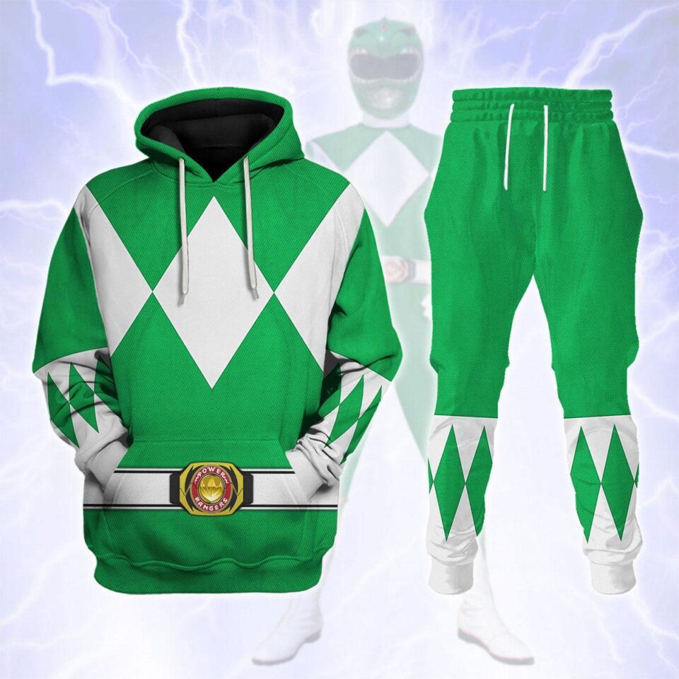 Green Ranger Mighty Morphin Hoodies Sweatshirt T-shirt Hawaiian Tracksuit Halloween Cosplay