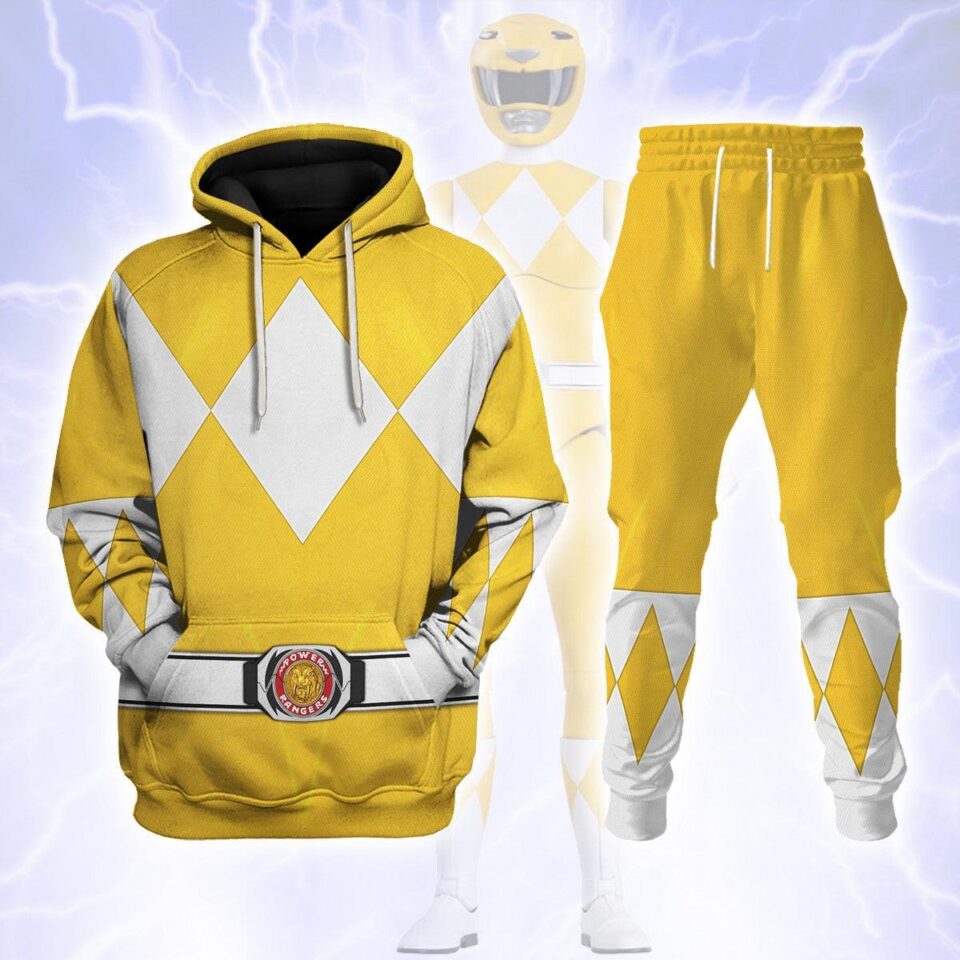 Yellow Ranger Mighty Morphin Hoodies Sweatshirt T-shirt Hawaiian Tracksuit Halloween Cosplay