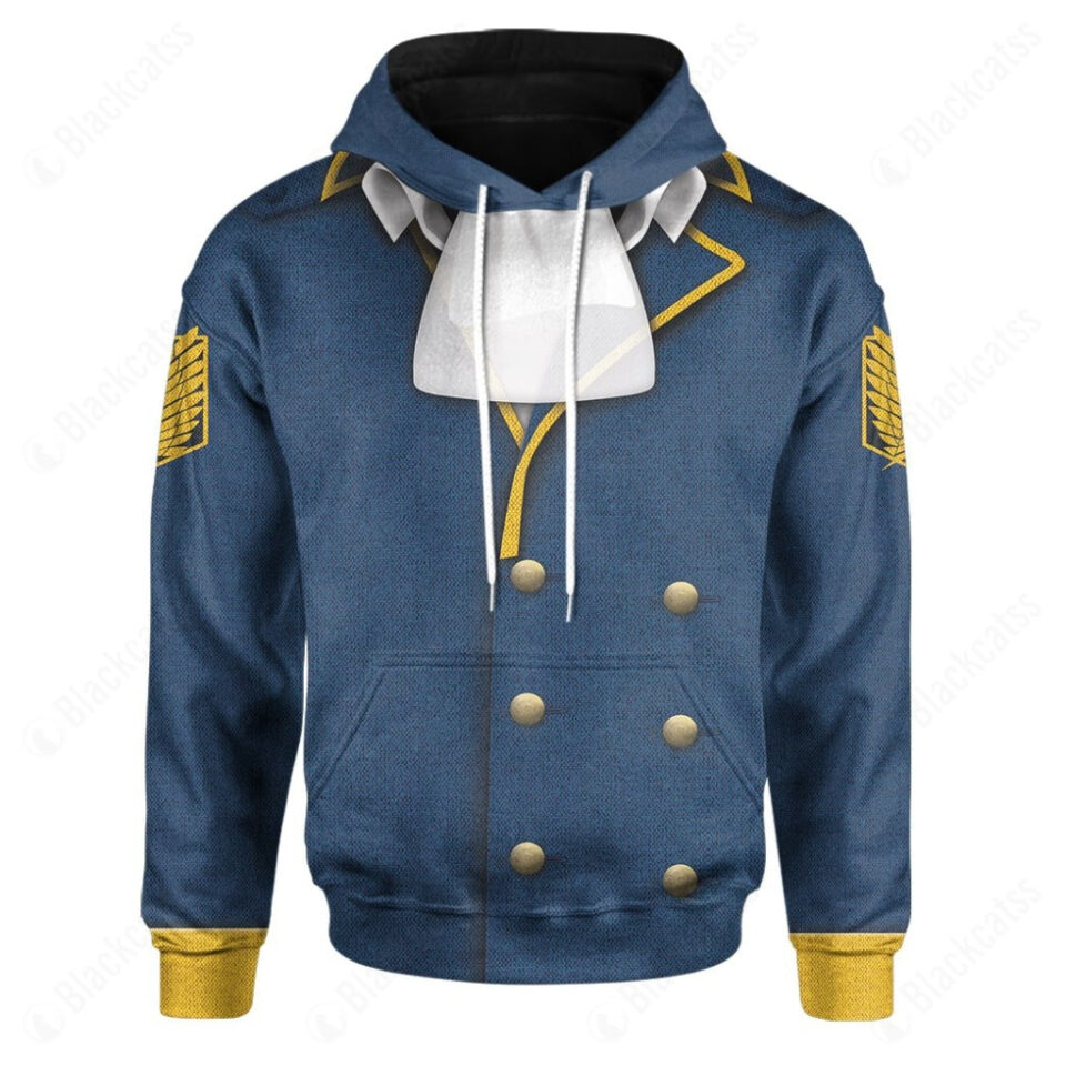 Anime Attack On Titan Shingeki No Kyojin The Wings of Counterattack Eren Jaeger Blue Costume Hoodie Sweatshirt T-Shirt Sweatpants Tracksuit - HypemerchX