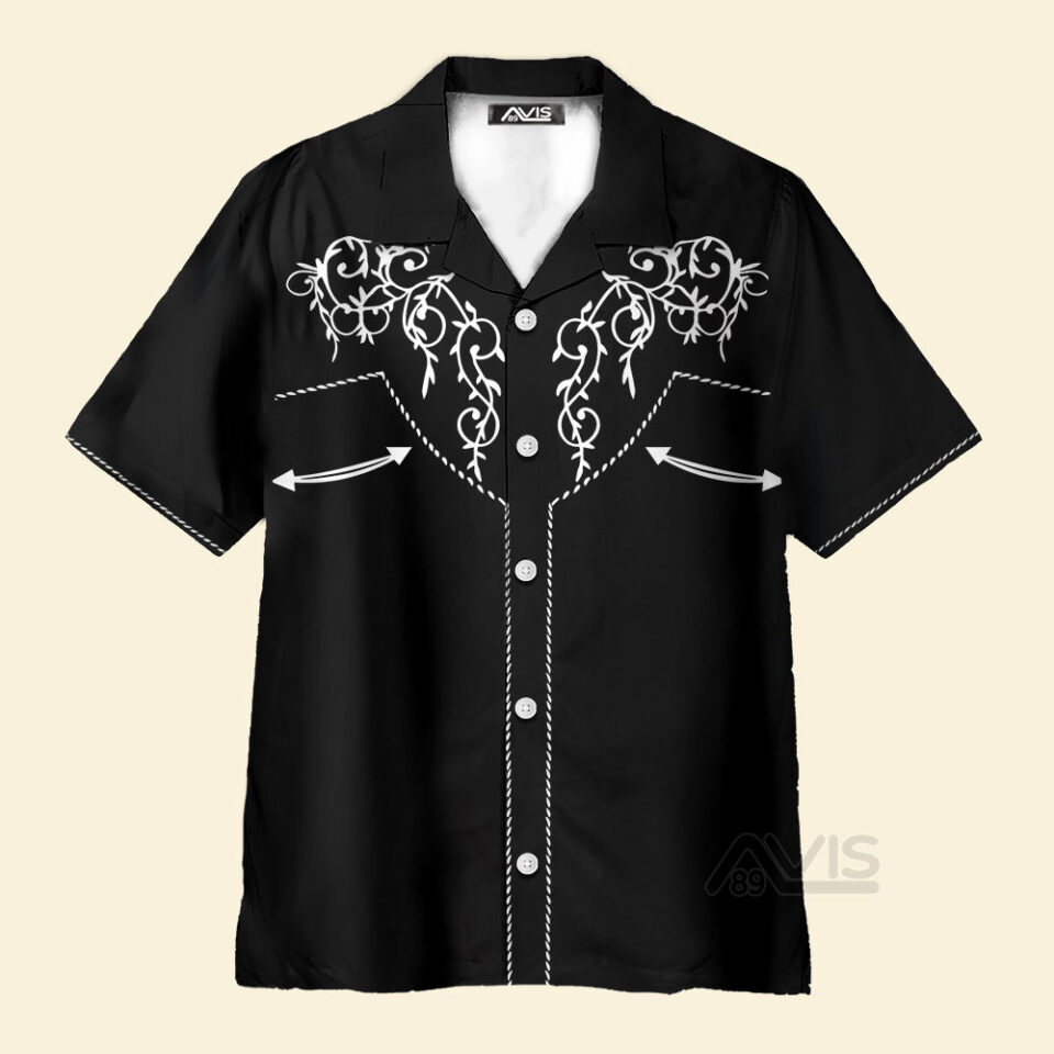 Cowboy Rodeo Texture Vintage Embroidered Texas Western Hawaiian Shirt