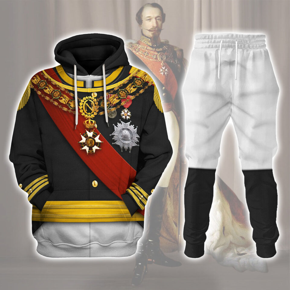 Napoleon III in Coronation Robes Uniform All Over Print Hoodie Sweatshirt T-Shirt Tracksuit - HypemerchX
